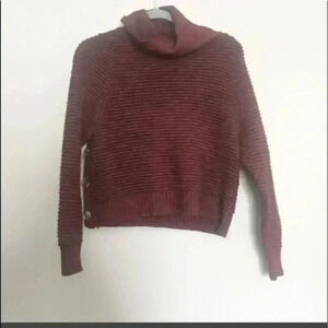 Madewell‎ chunky burgundy purple turtleneck sweater XS